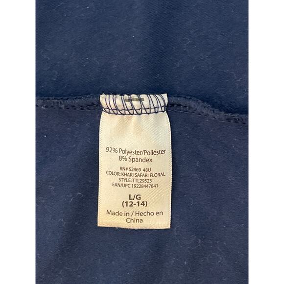 Time and Tru Casual Sleeveless Crewneck Flare Midi Dress Navy Blue L(12-14) - Picture 4 of 8